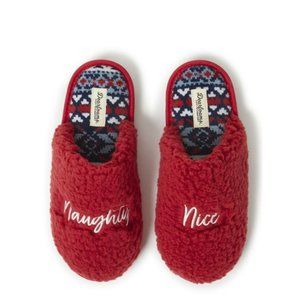Dearfoams Cozy Comfort Women's Naughty & Nice Slippers‎